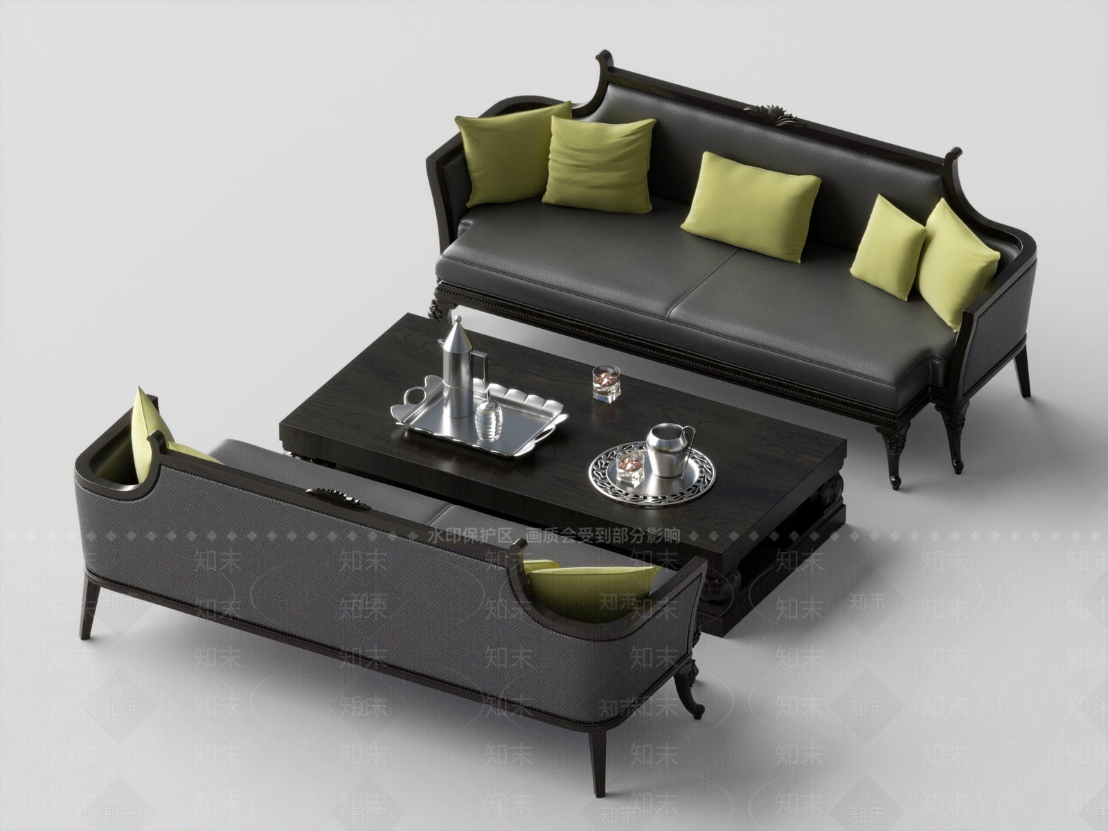欧式简欧沙发组合SU模型下载【ID:1163626433】