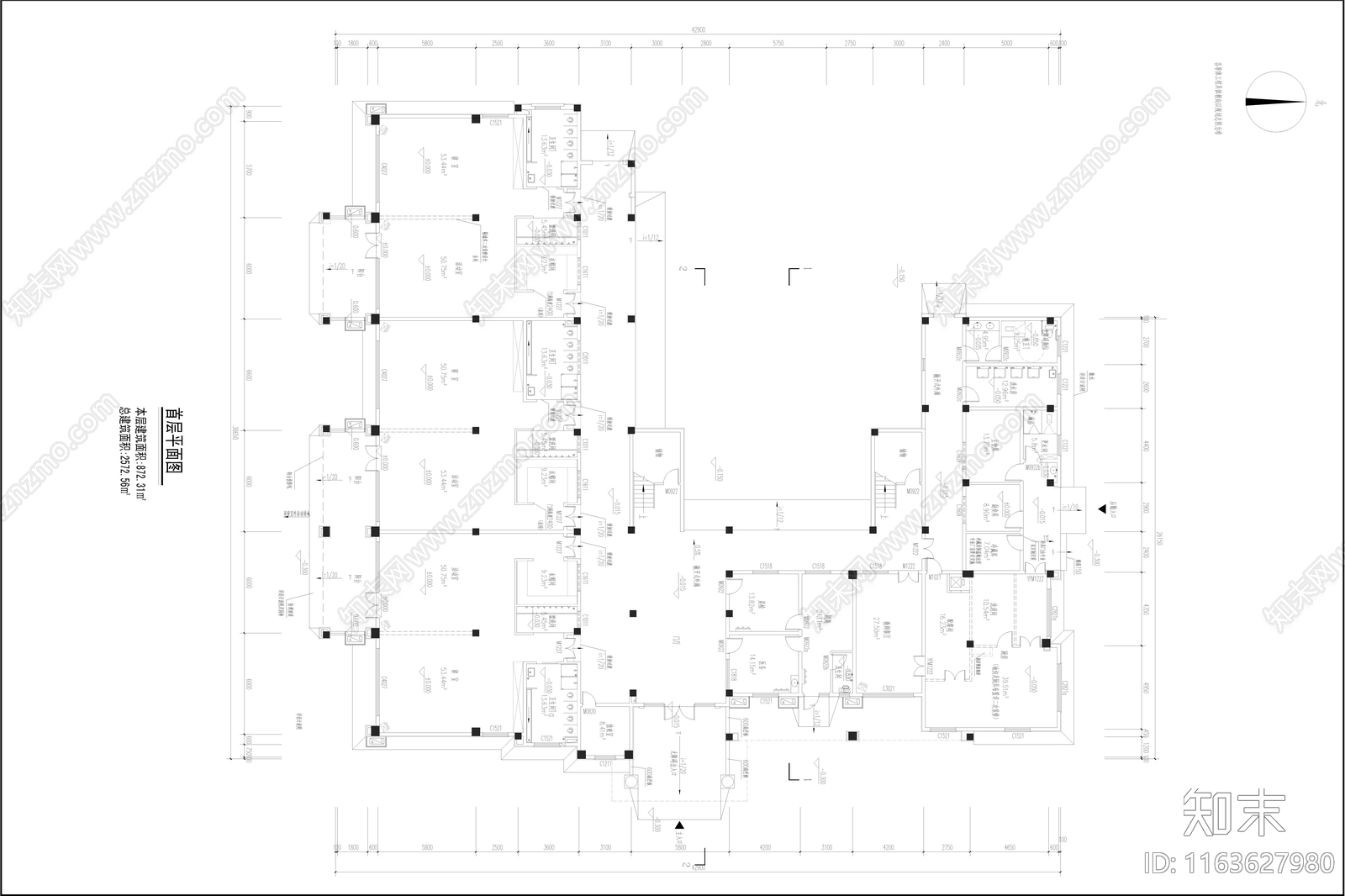 中古幼儿园建筑cad施工图下载【ID:1163627980】