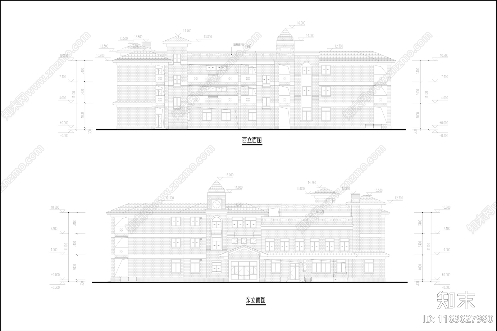中古幼儿园建筑cad施工图下载【ID:1163627980】