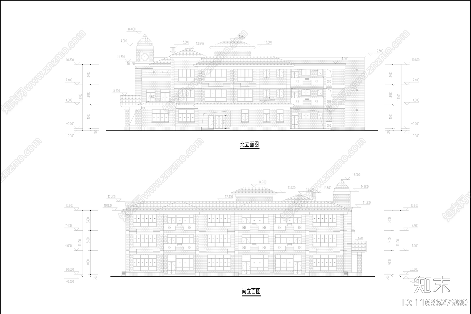 中古幼儿园建筑cad施工图下载【ID:1163627980】