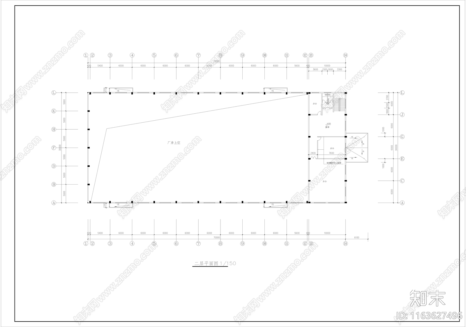 现代厂房cad施工图下载【ID:1163627496】