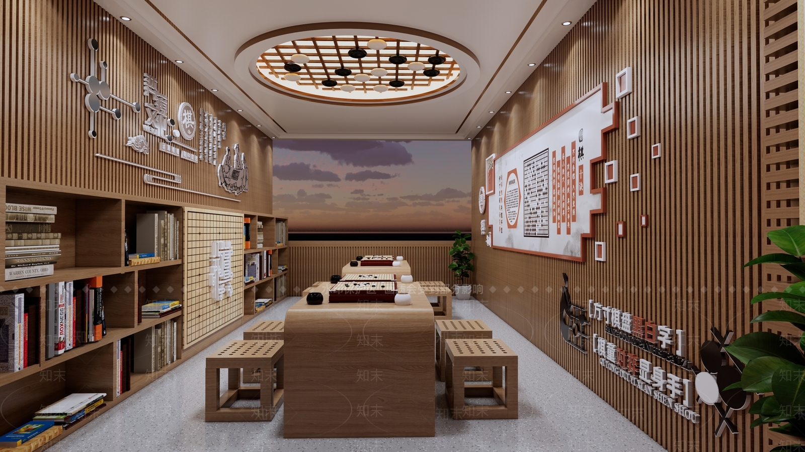新中式其他学校空间SU模型下载【ID:1163628031】