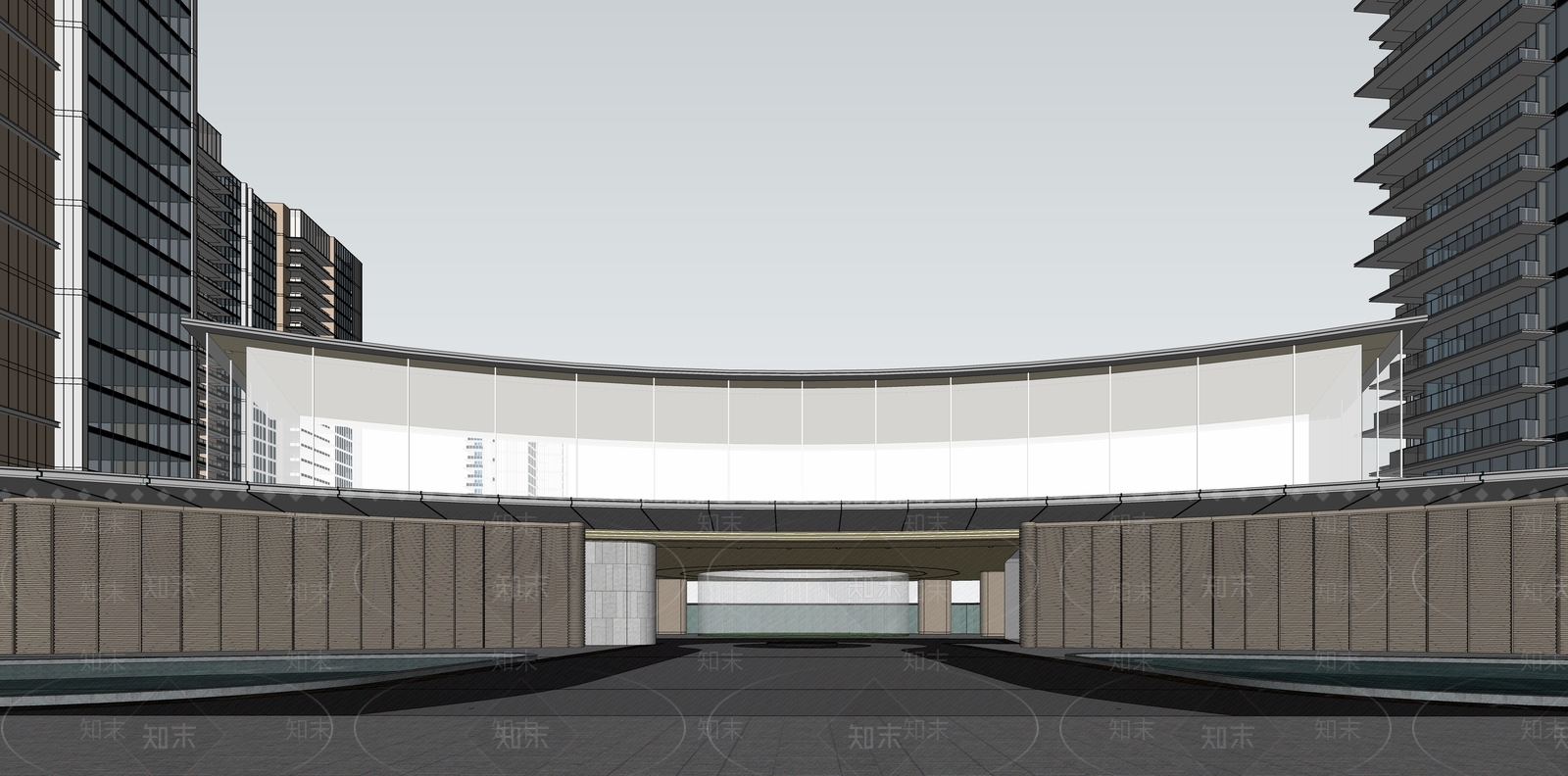现代小区建筑SU模型下载【ID:1163629192】