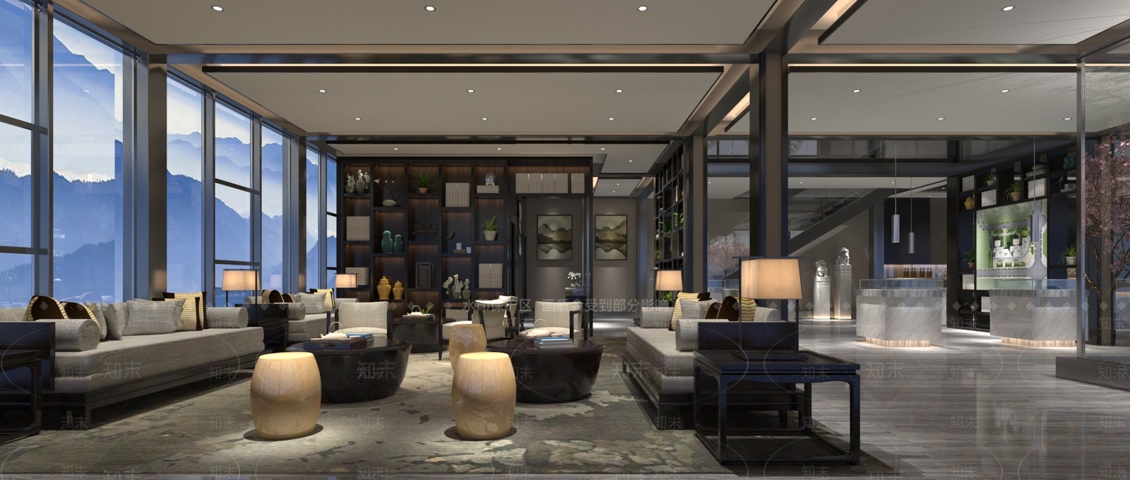 新中式休息区3D模型下载【ID:1163630345】