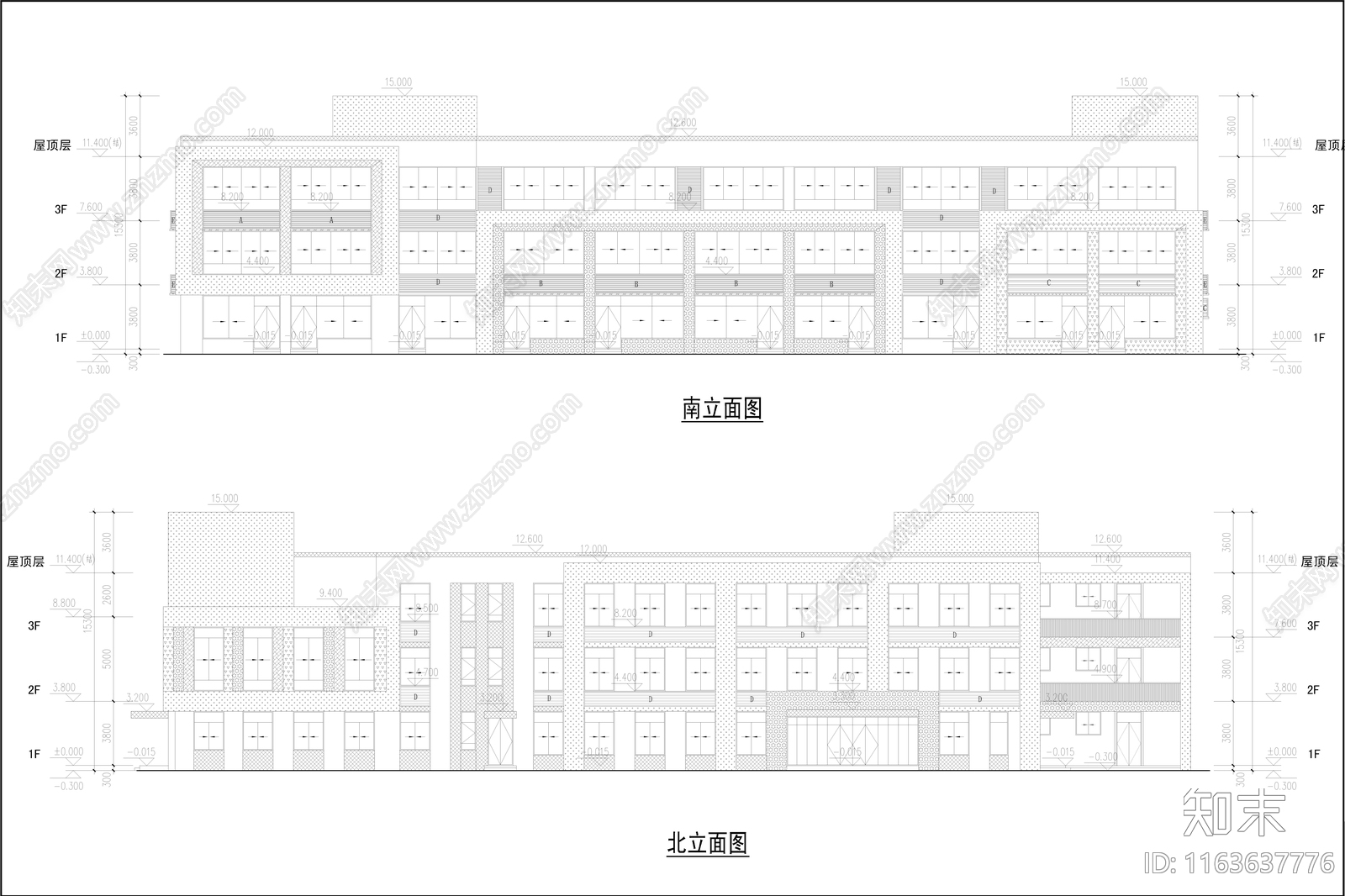 现代幼儿园建筑cad施工图下载【ID:1163637776】