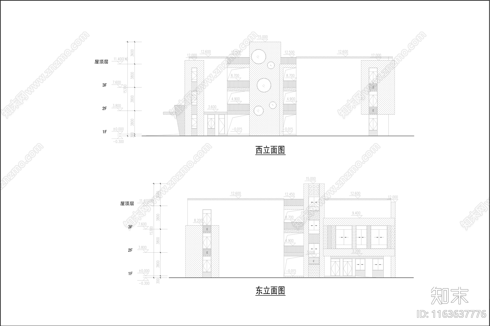 现代幼儿园建筑cad施工图下载【ID:1163637776】