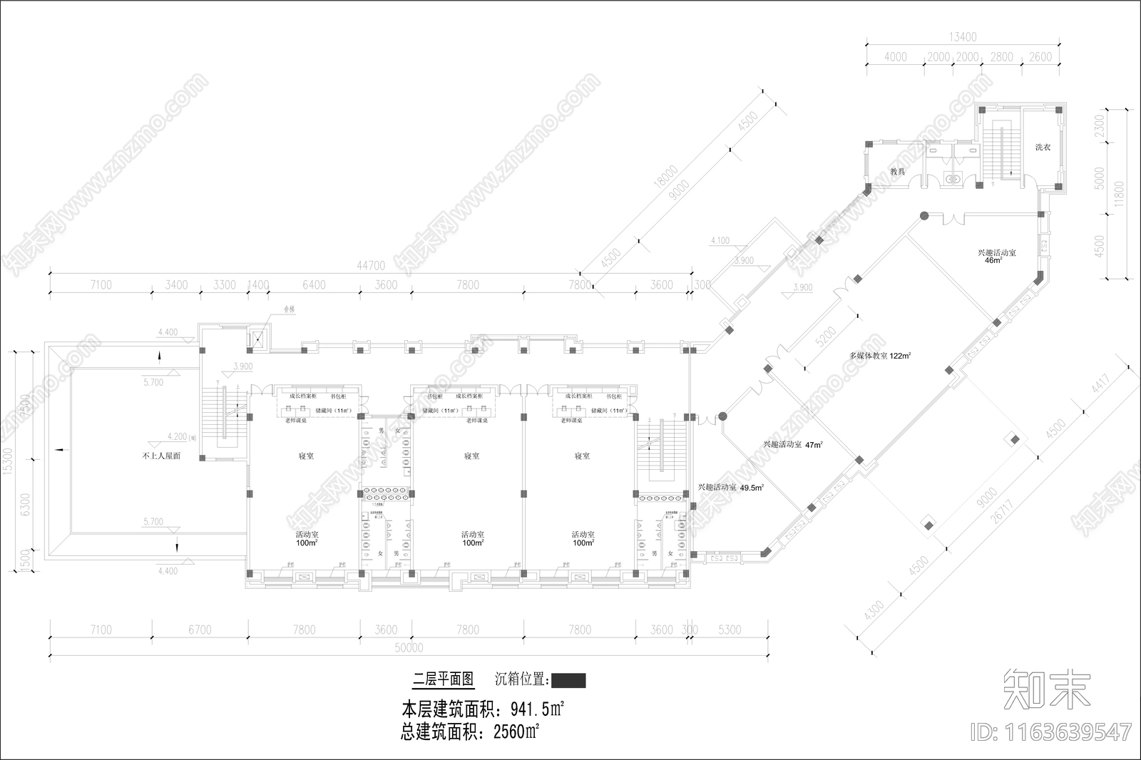 欧式幼儿园建筑cad施工图下载【ID:1163639547】