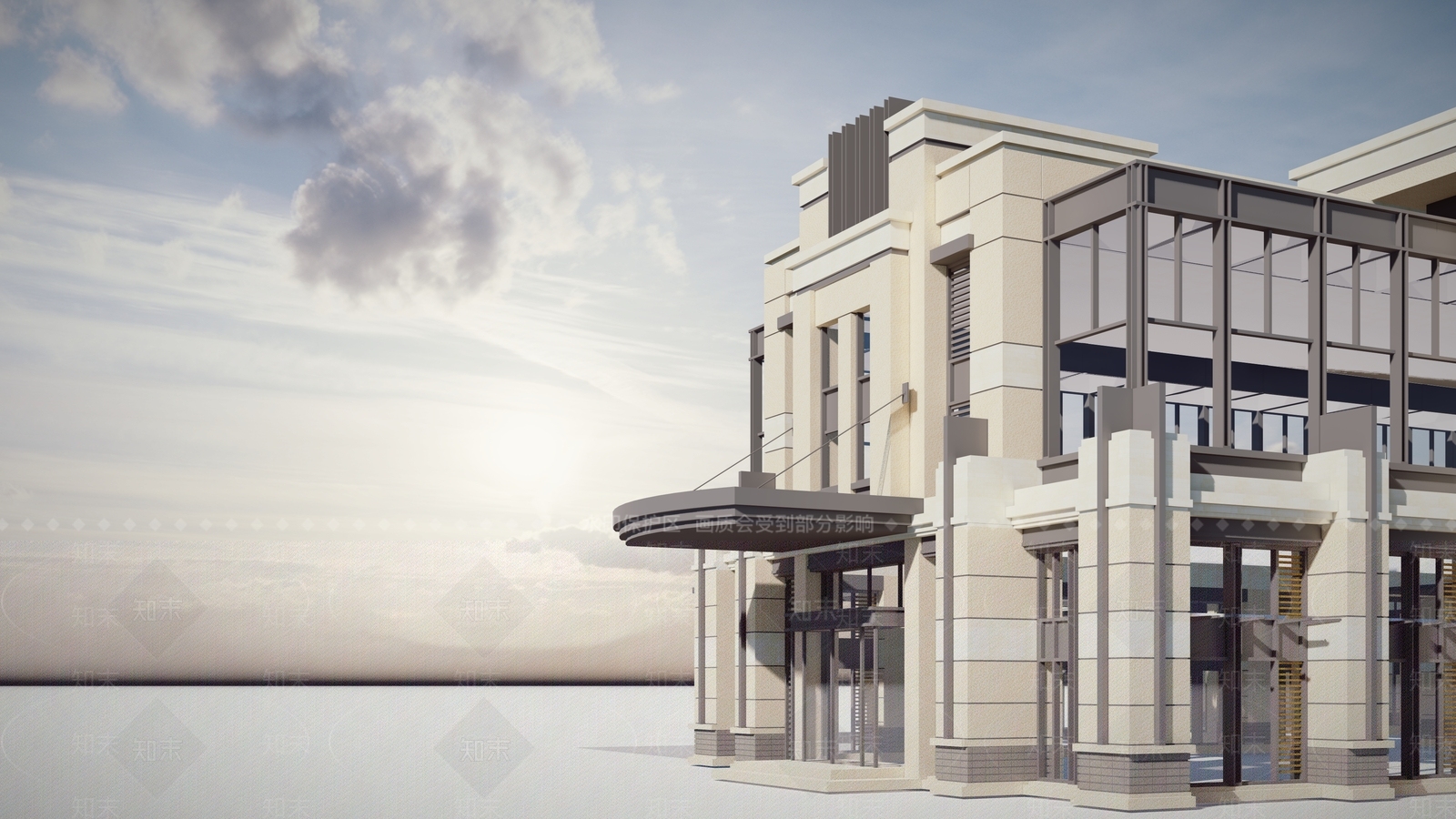 欧式简欧售楼处建筑SU模型下载【ID:1163644374】