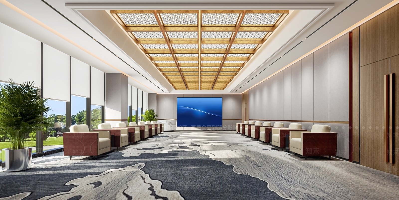 现代简约接待室3D模型下载【ID:1163657764】