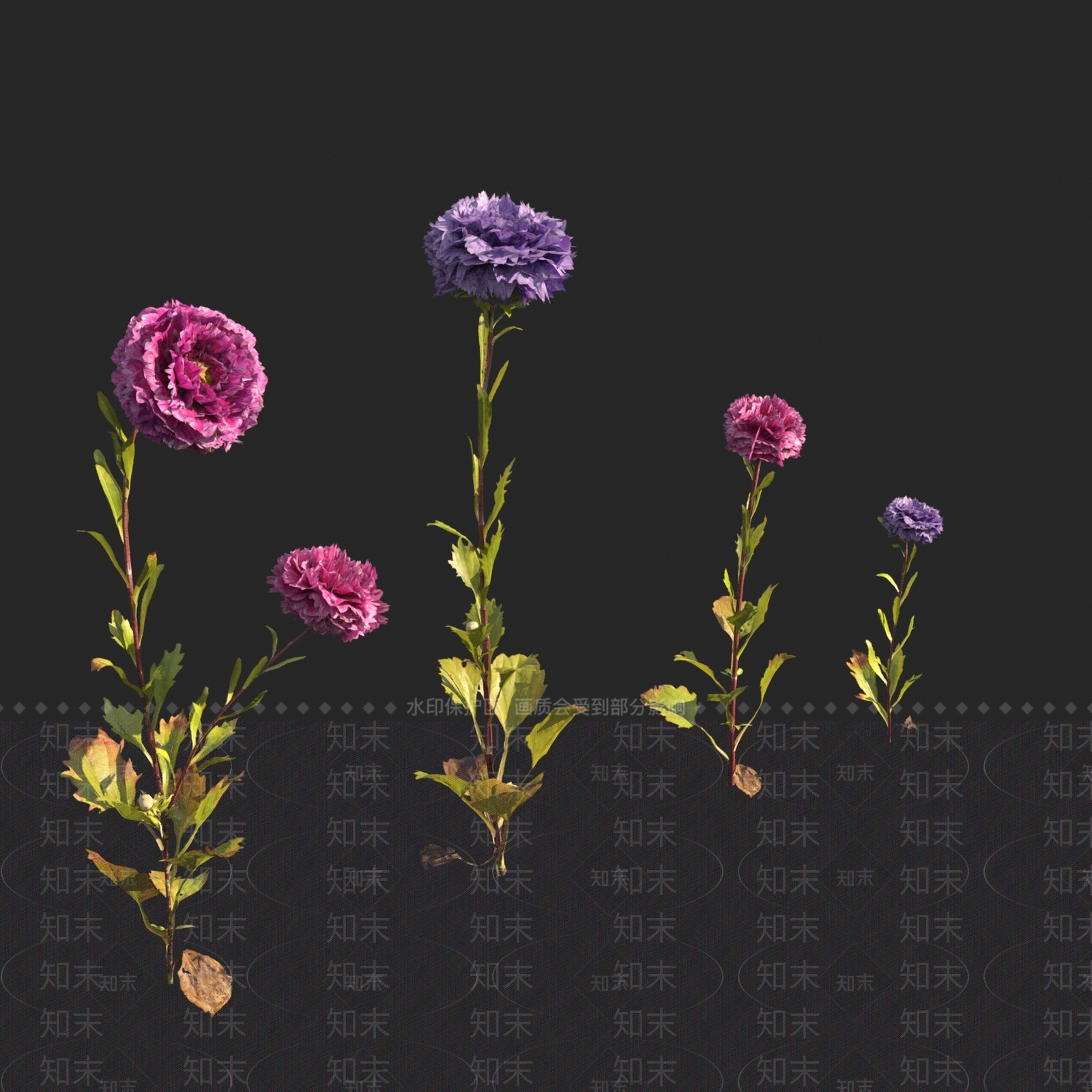 花草组合3D模型下载【ID:1163661169】
