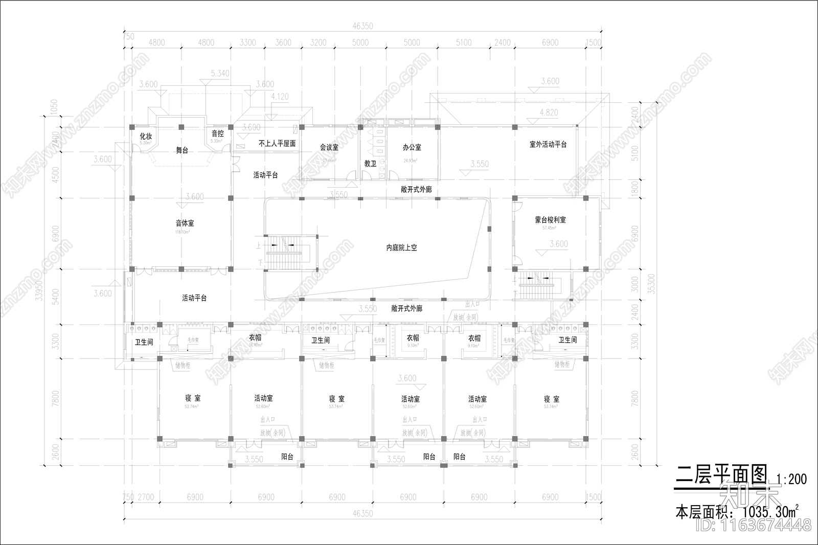 复古幼儿园建筑cad施工图下载【ID:1163674448】