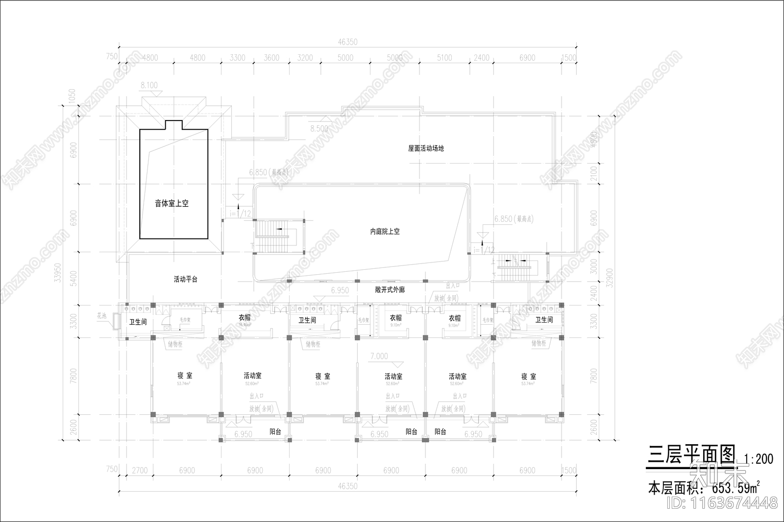 复古幼儿园建筑cad施工图下载【ID:1163674448】