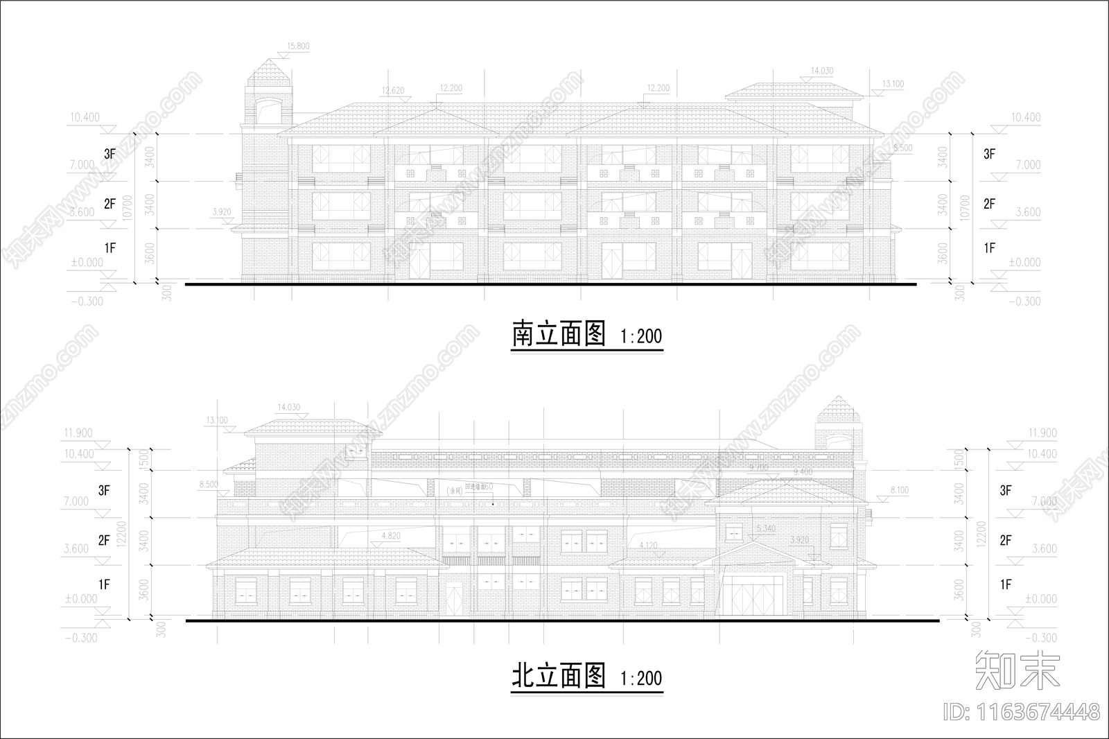 复古幼儿园建筑cad施工图下载【ID:1163674448】