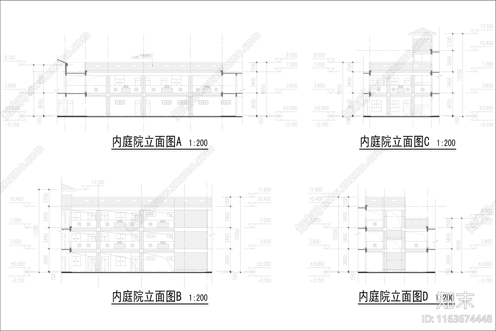 复古幼儿园建筑cad施工图下载【ID:1163674448】