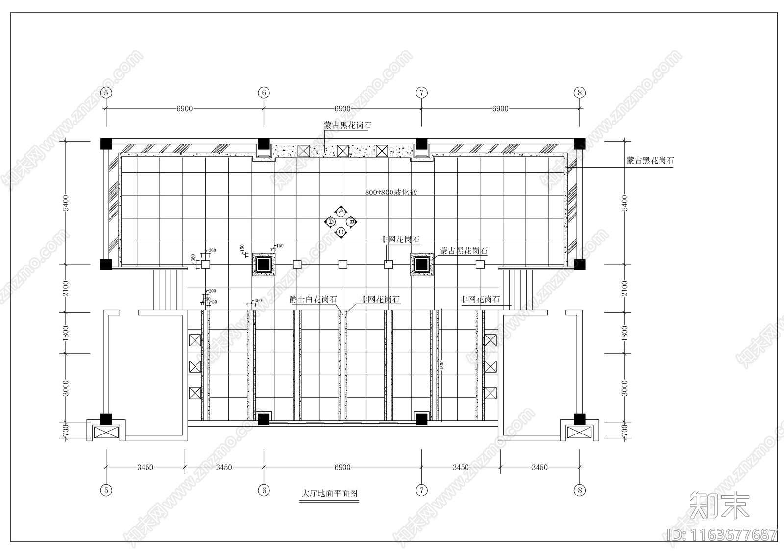 现代办公室cad施工图下载【ID:1163677687】