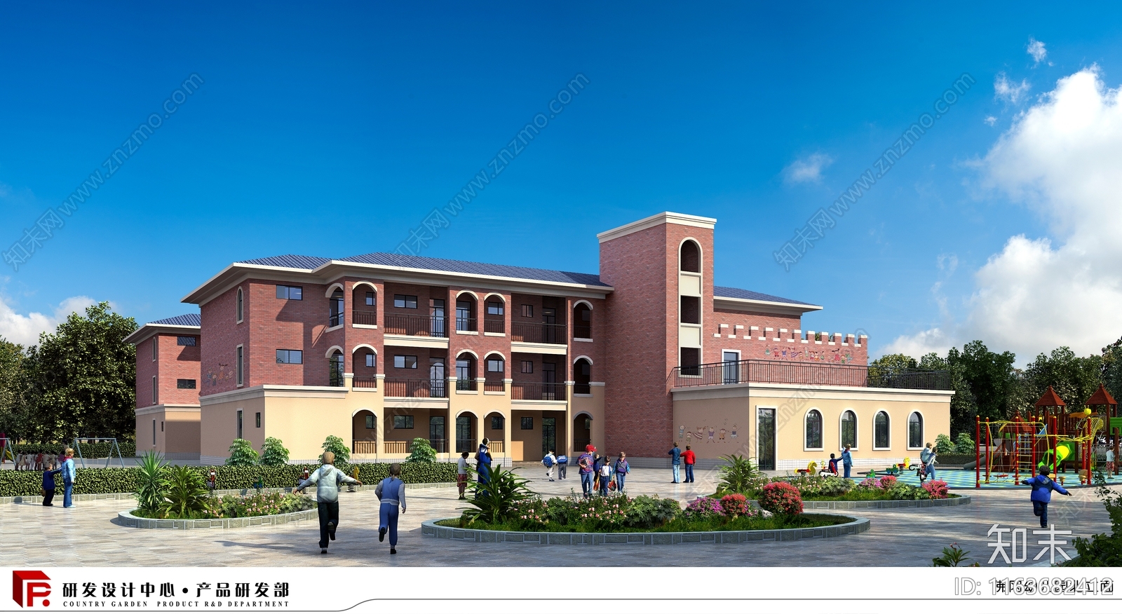 复古幼儿园建筑cad施工图下载【ID:1163682412】