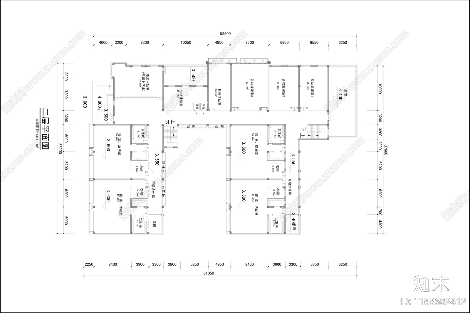 复古幼儿园建筑cad施工图下载【ID:1163682412】
