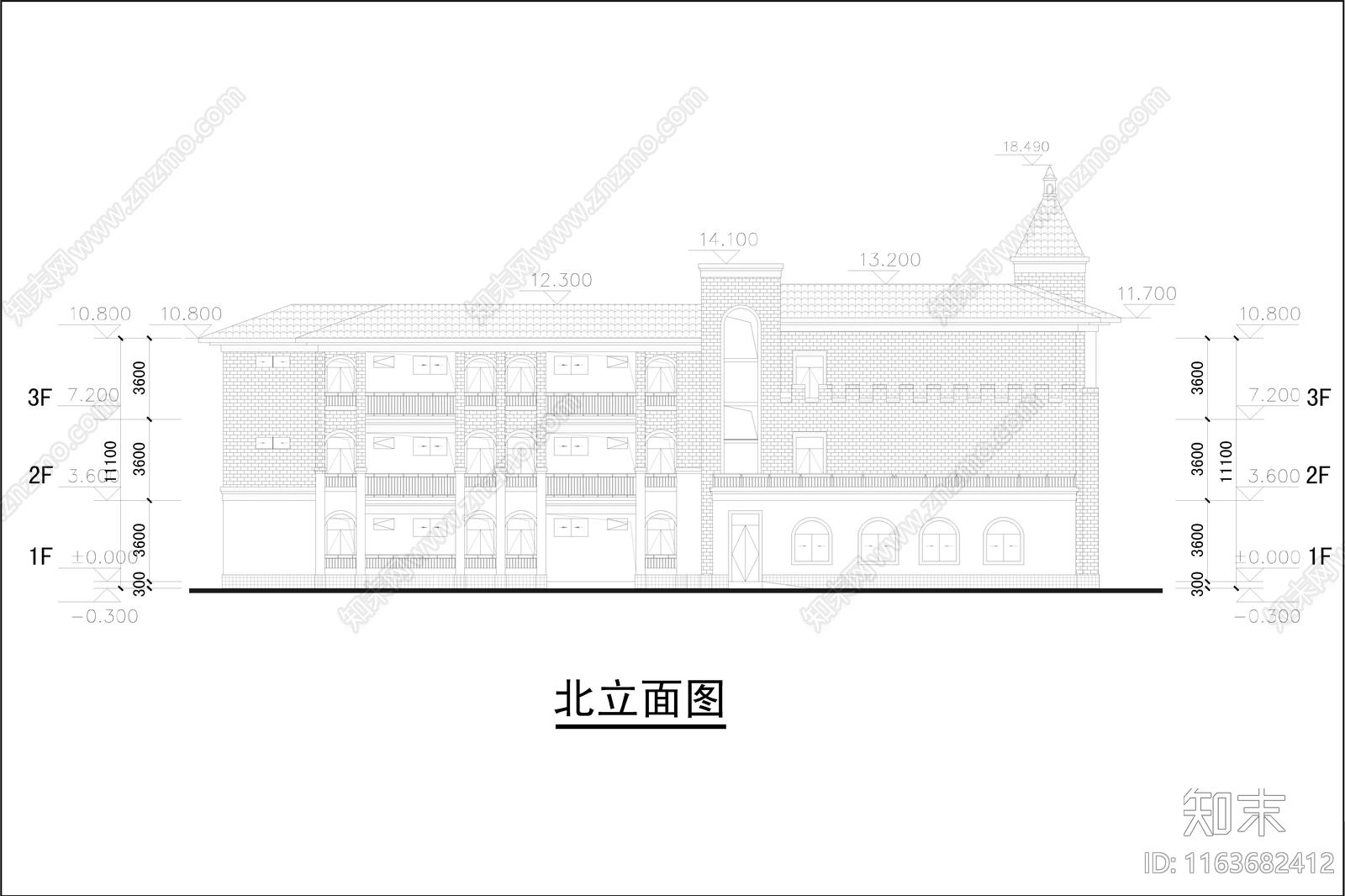 复古幼儿园建筑cad施工图下载【ID:1163682412】