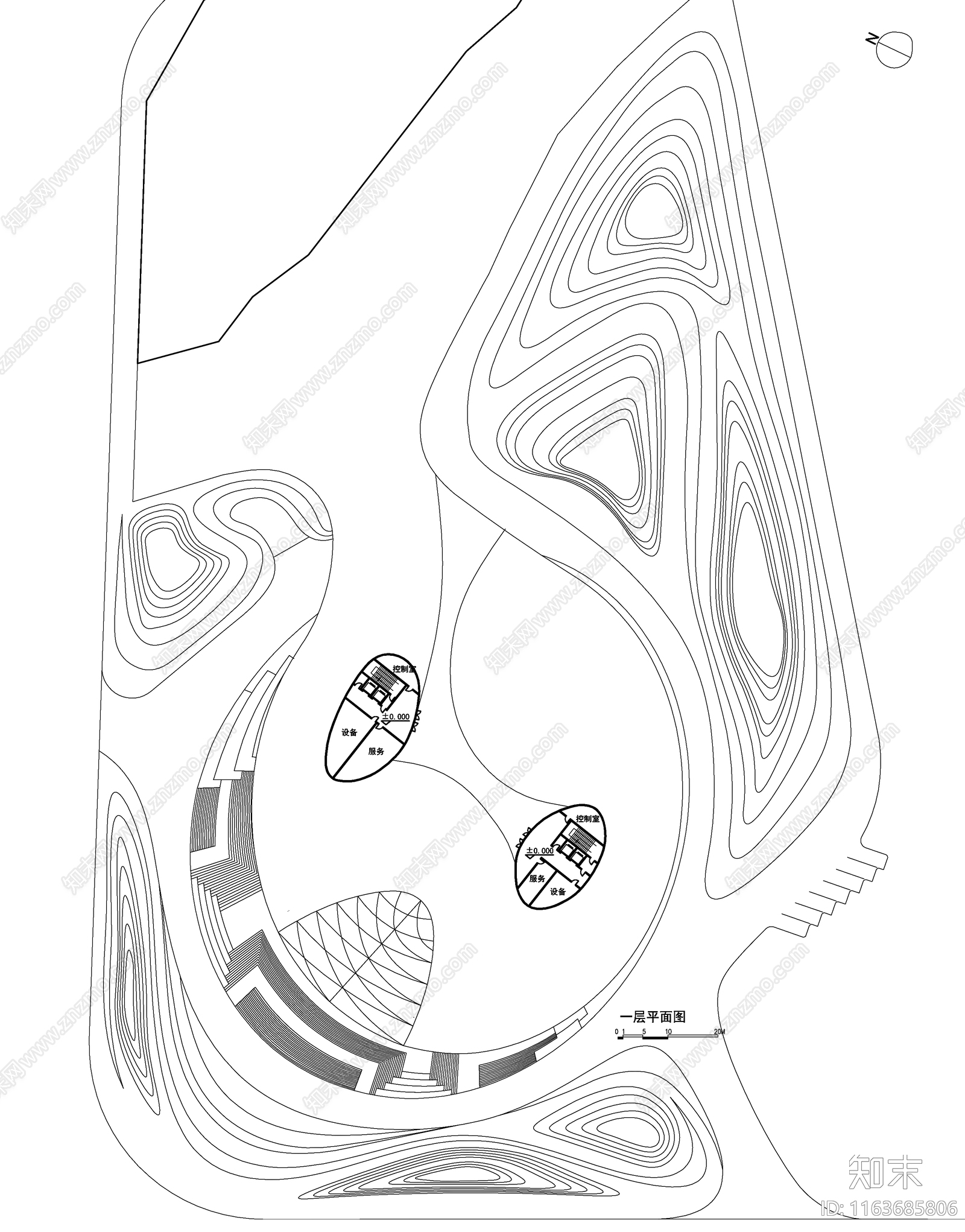 现代其他公共建筑cad施工图下载【ID:1163685806】