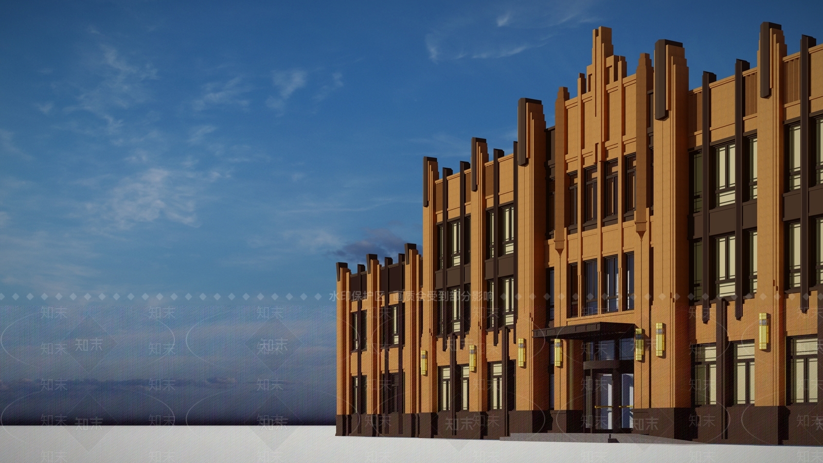 欧式简欧售楼处建筑SU模型下载【ID:1163686710】