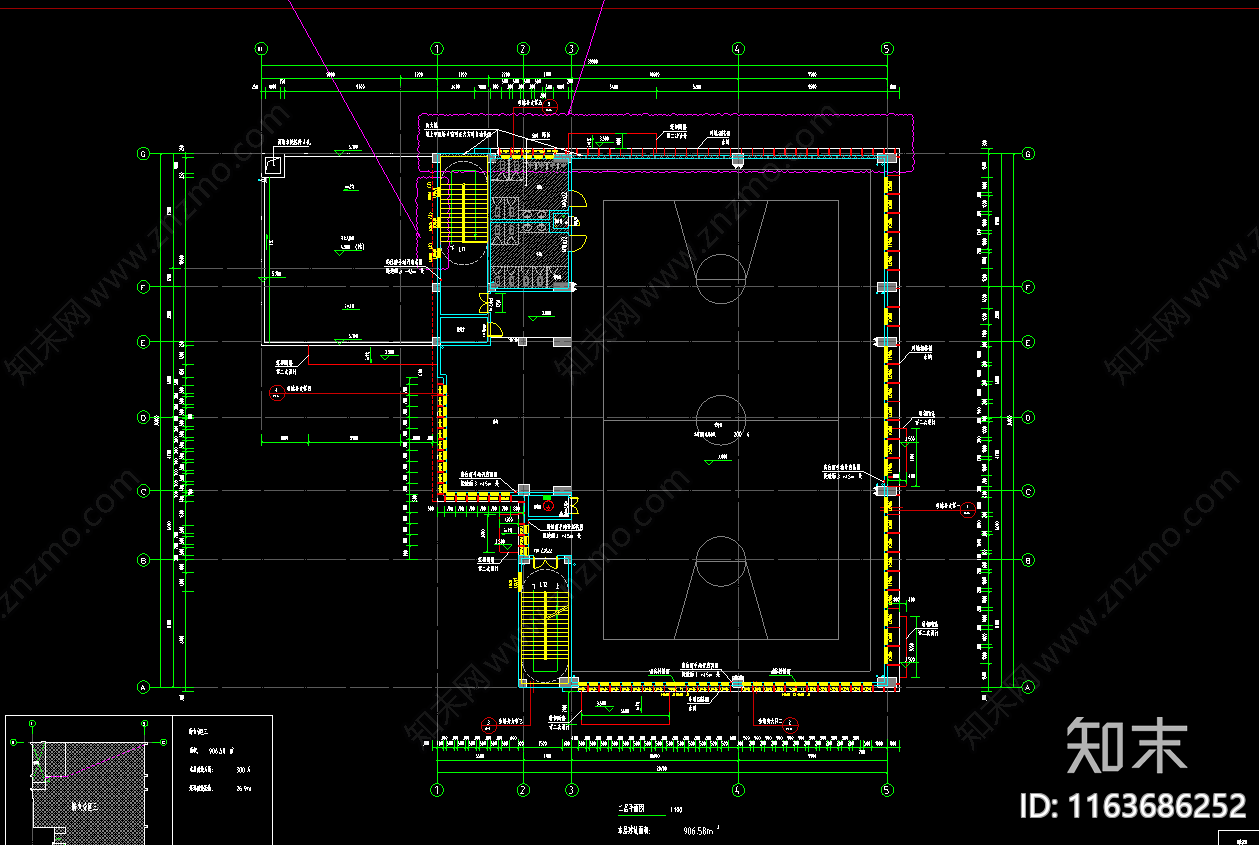 现代体育馆建筑cad施工图下载【ID:1163686252】