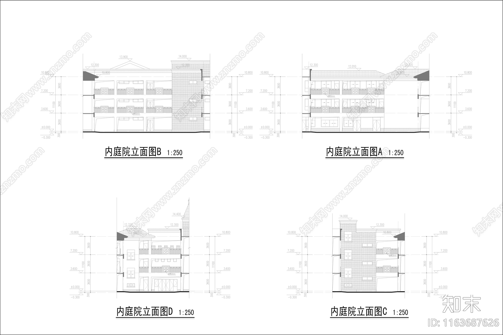 复古幼儿园建筑cad施工图下载【ID:1163687626】