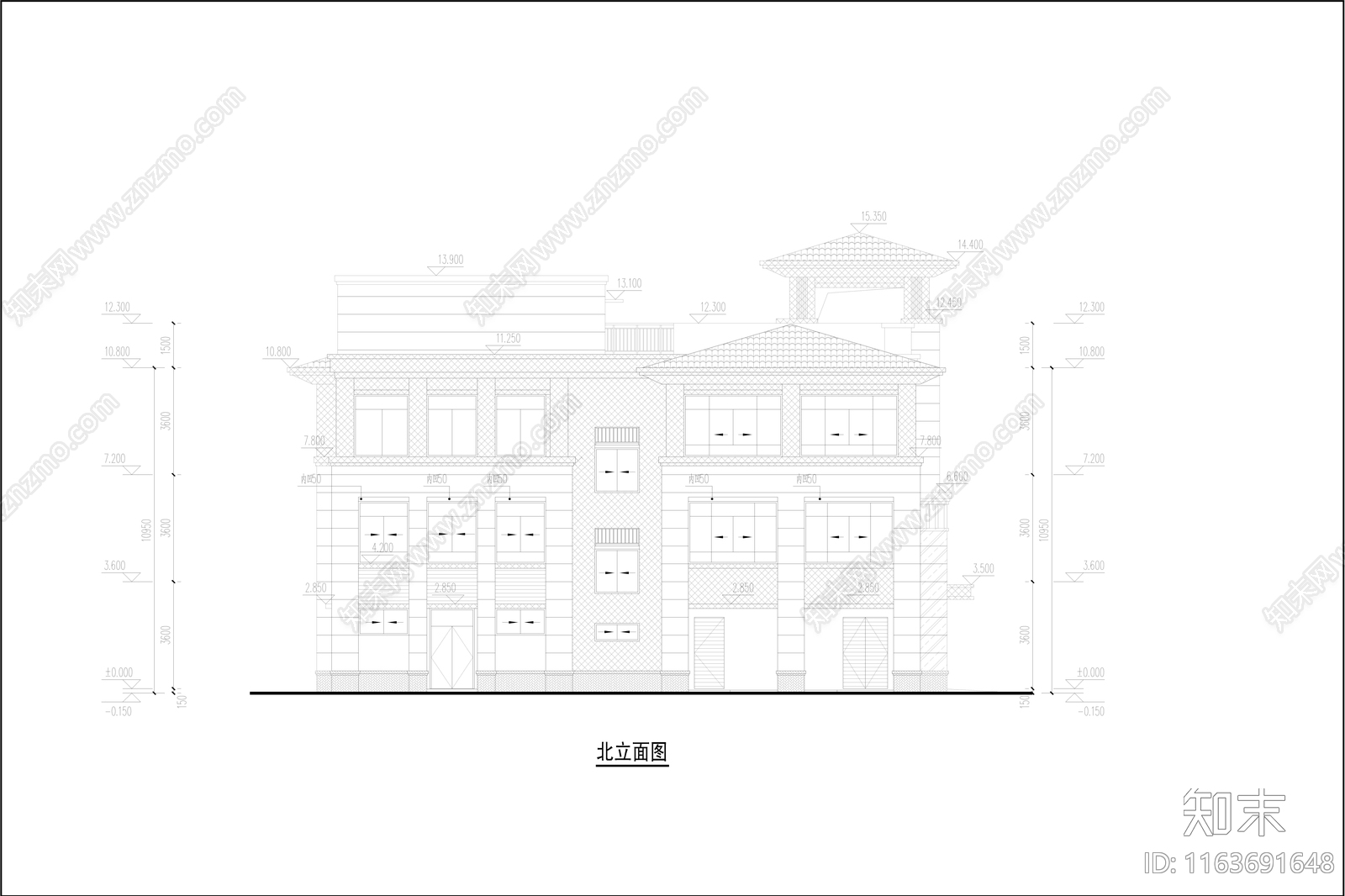 复古幼儿园建筑cad施工图下载【ID:1163691648】