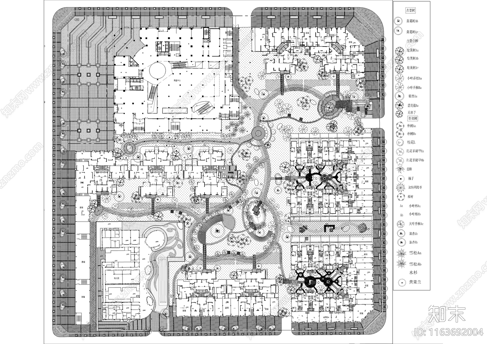 景观平面图cad施工图下载【ID:1163692004】