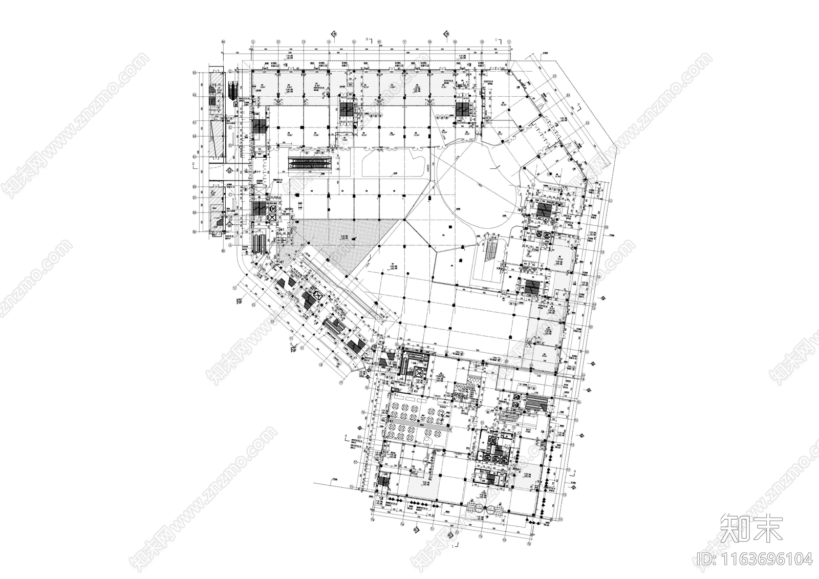 现代商业综合体施工图下载【ID:1163696104】