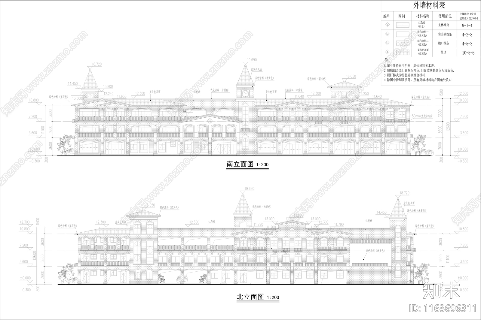 复古幼儿园建筑cad施工图下载【ID:1163696311】