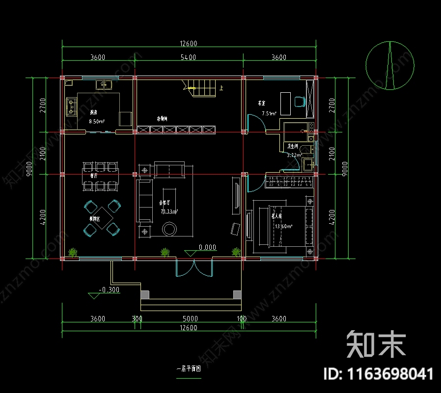 现代新中式别墅建筑施工图下载【ID:1163698041】