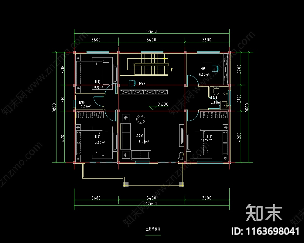 现代新中式别墅建筑施工图下载【ID:1163698041】