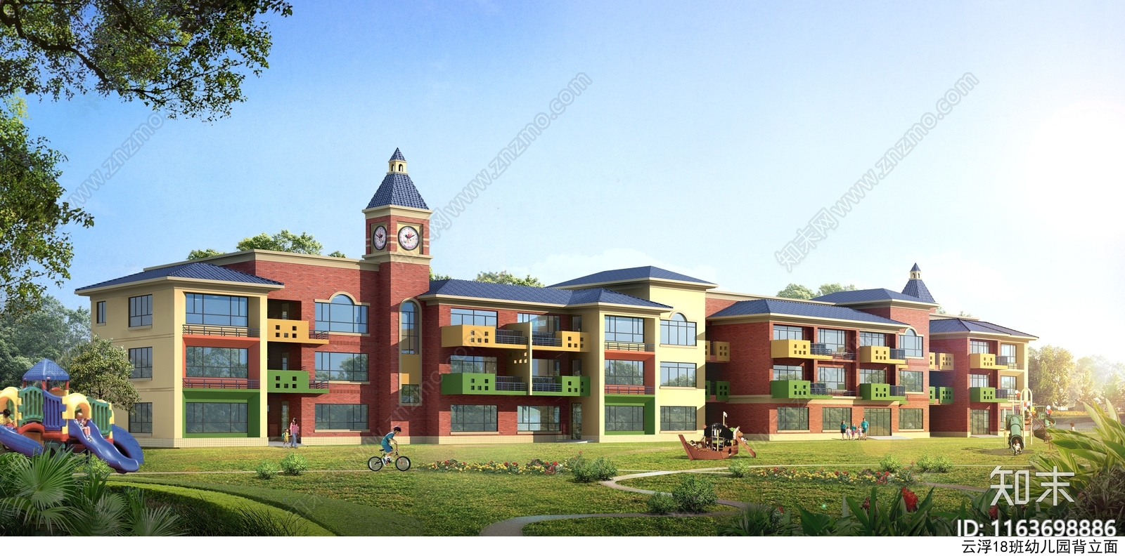 复古幼儿园建筑cad施工图下载【ID:1163698886】