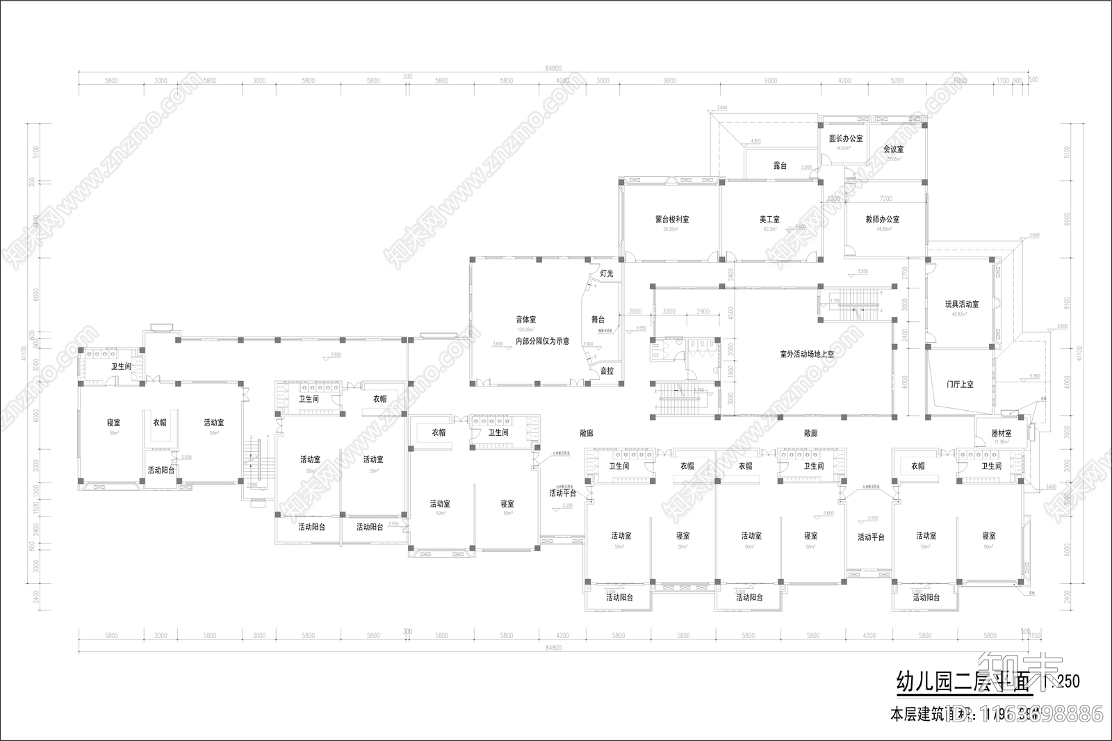 复古幼儿园建筑cad施工图下载【ID:1163698886】