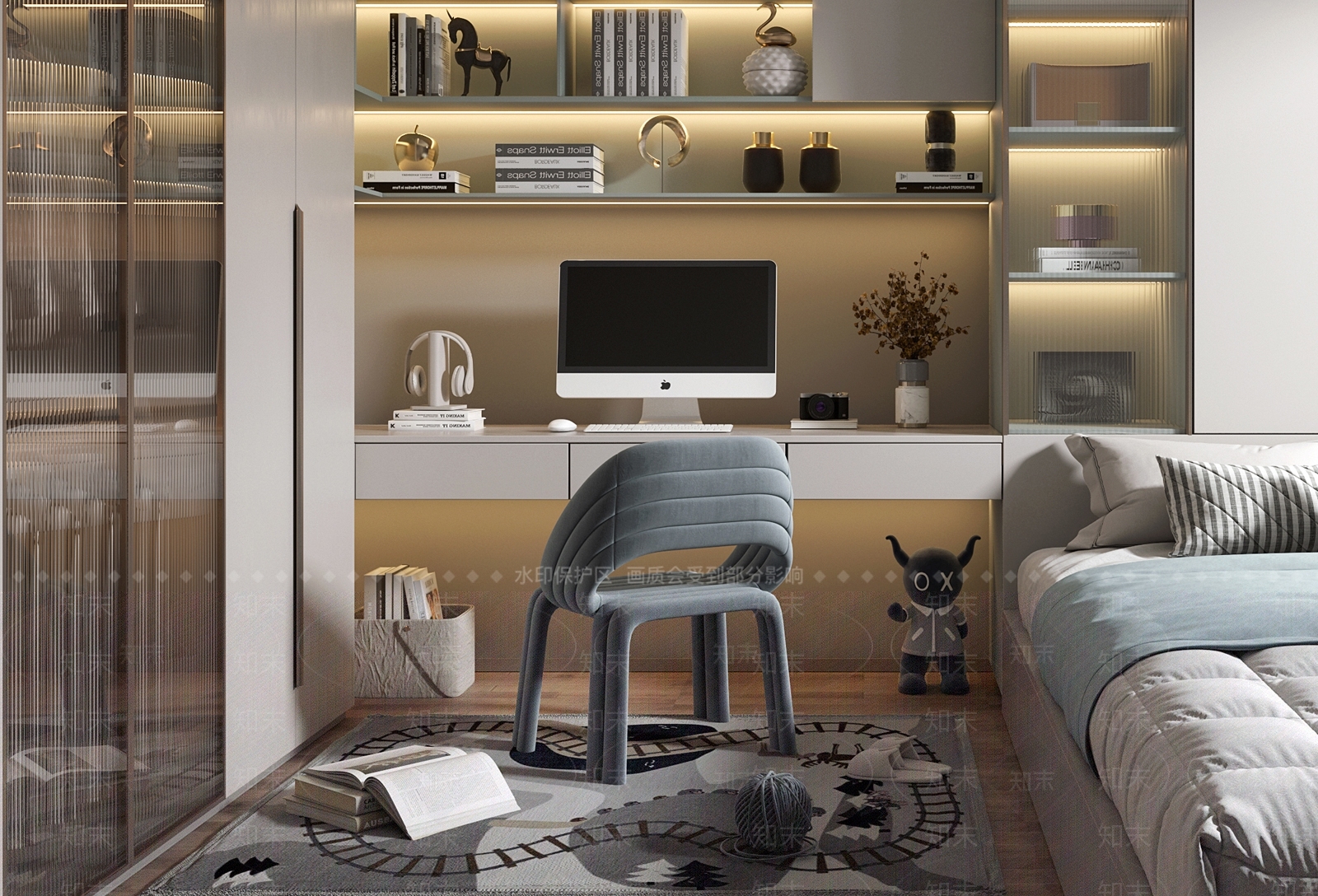 现代榻榻米卧室3D模型下载【ID:1163702738】