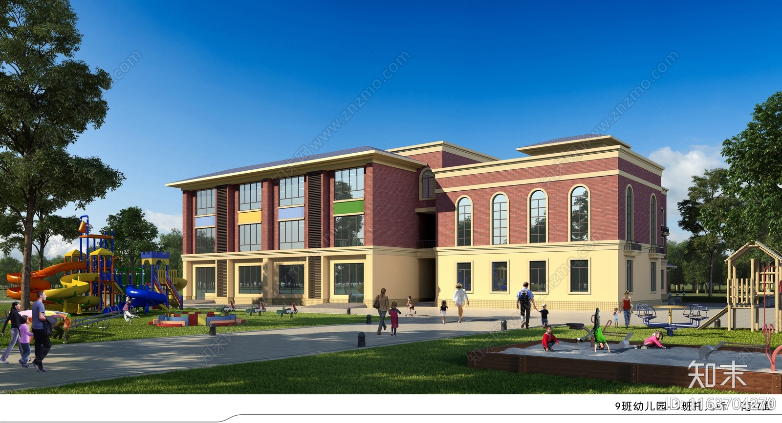 复古幼儿园建筑cad施工图下载【ID:1163704270】