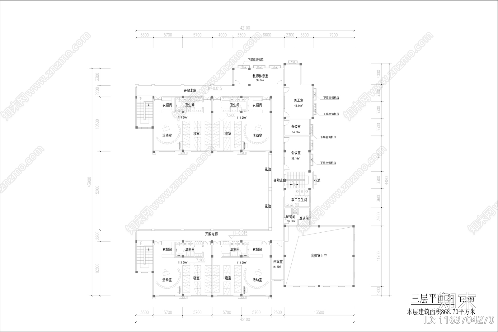 复古幼儿园建筑cad施工图下载【ID:1163704270】