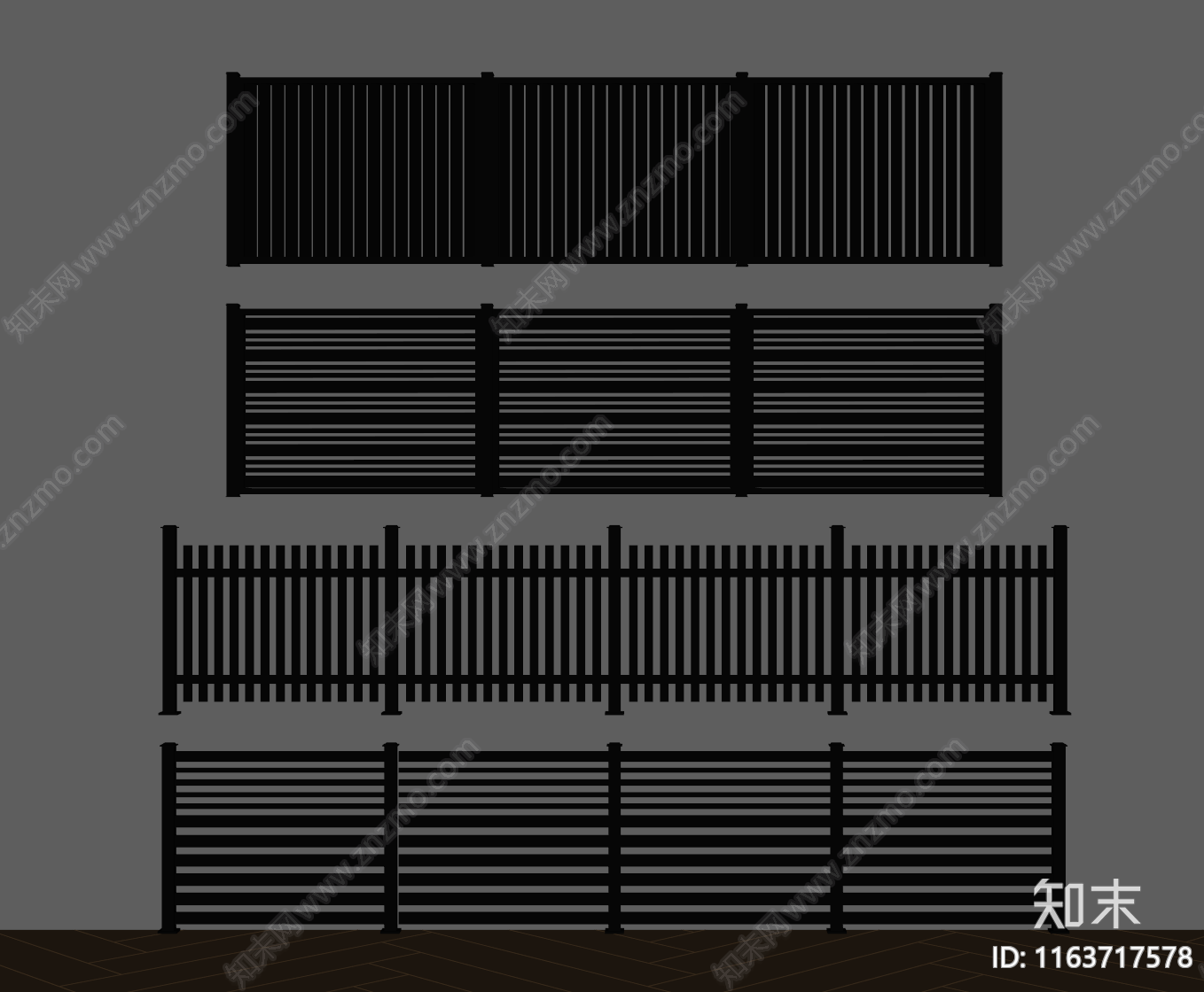 现代栅栏SU模型下载【ID:1163717578】