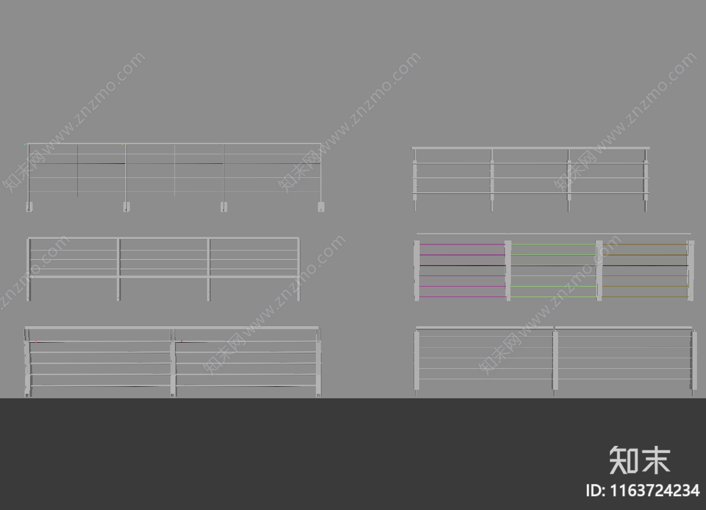 现代围栏护栏SU模型下载【ID:1163724234】