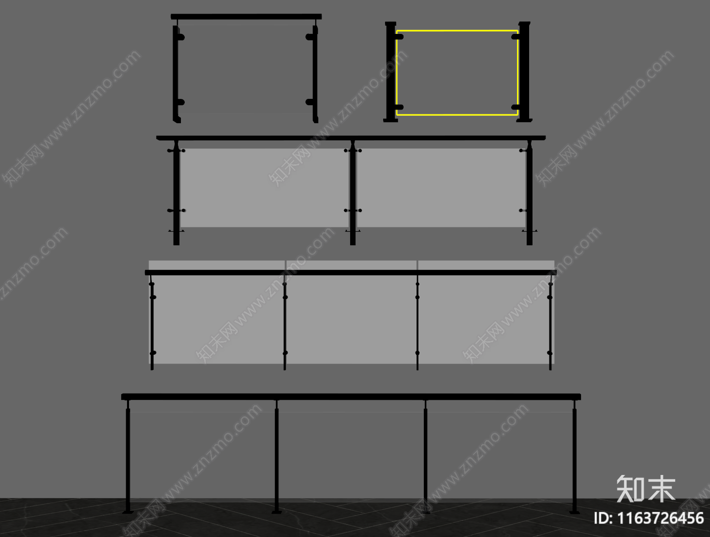 现代围栏护栏SU模型下载【ID:1163726456】