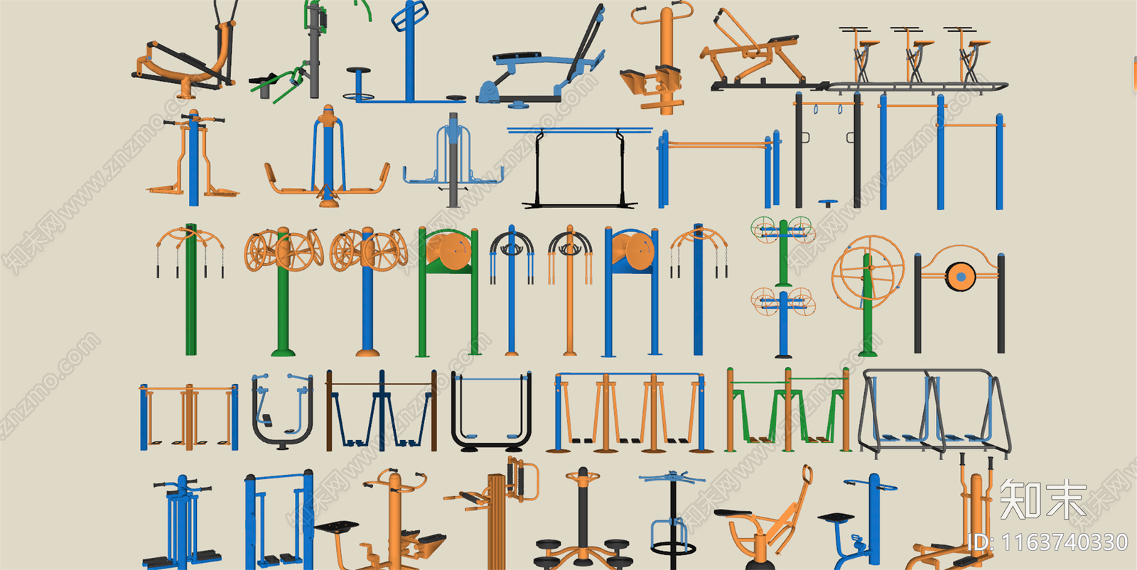 健身器材SU模型下载【ID:1163740330】