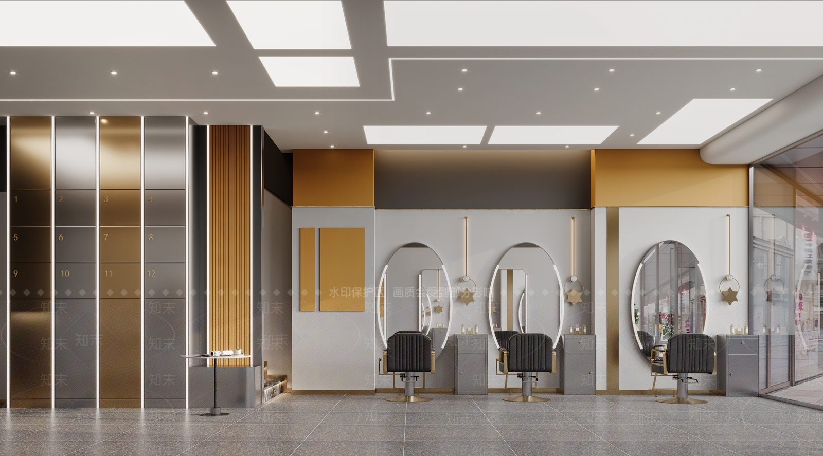 现代美发店3D模型下载【ID:1163743551】