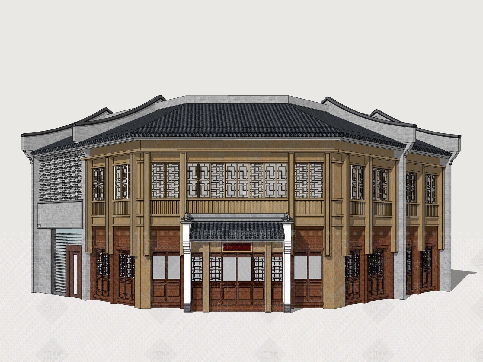 新中式其他商业建筑SU模型下载【ID:1163750715】
