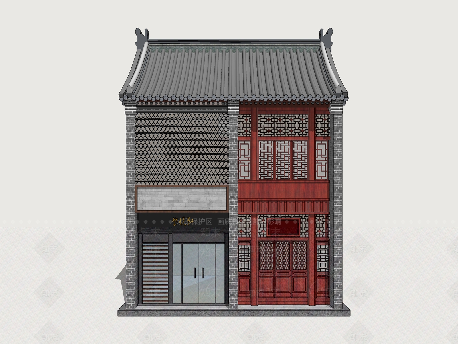 新中式其他商业建筑SU模型下载【ID:1163751710】