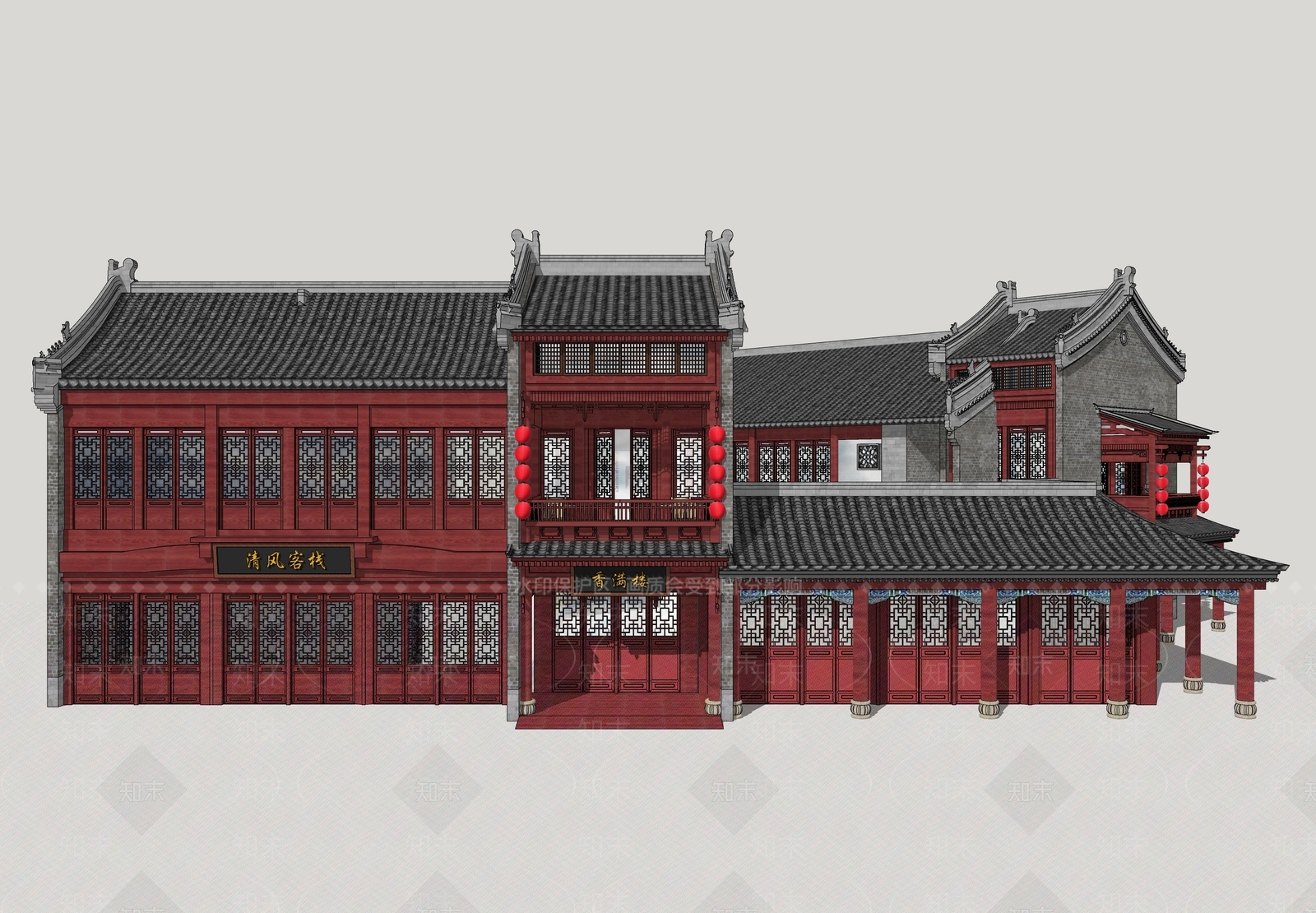 新中式其他商业建筑SU模型下载【ID:1163752192】
