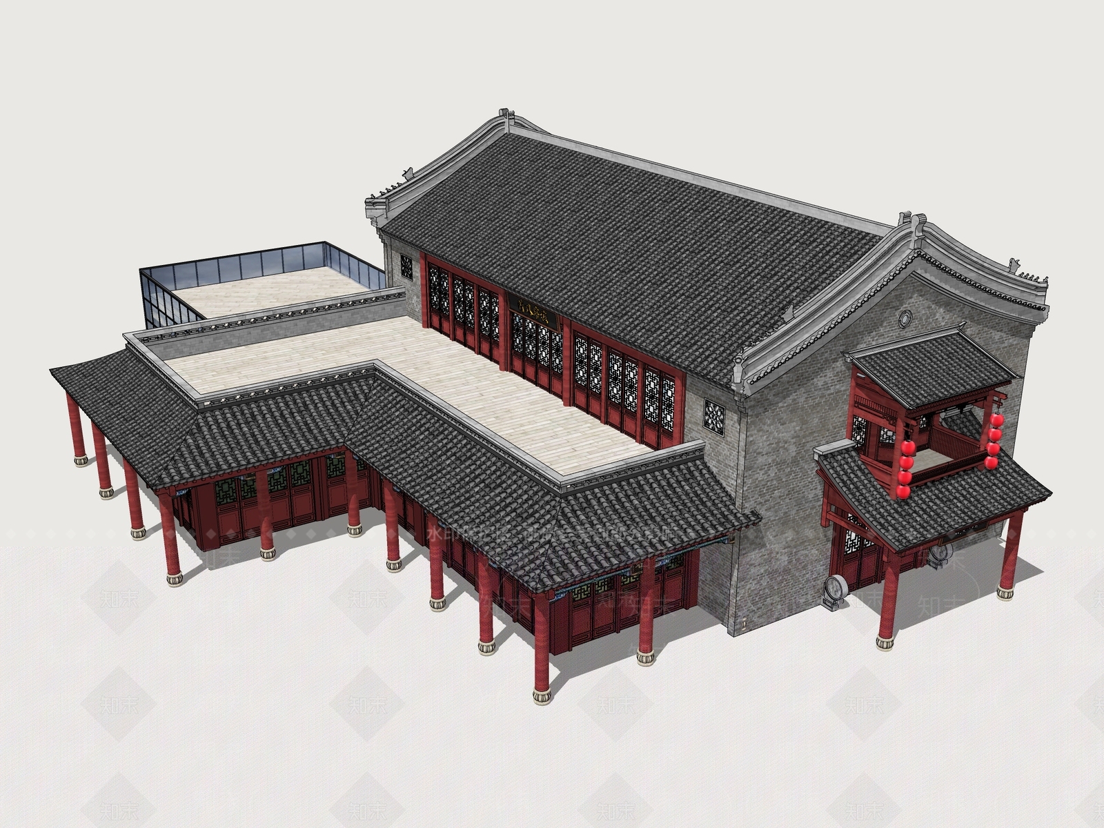 新中式其他商业建筑SU模型下载【ID:1163752342】