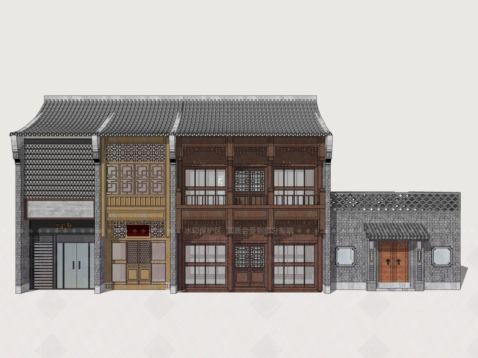 新中式其他商业建筑SU模型下载【ID:1163752829】
