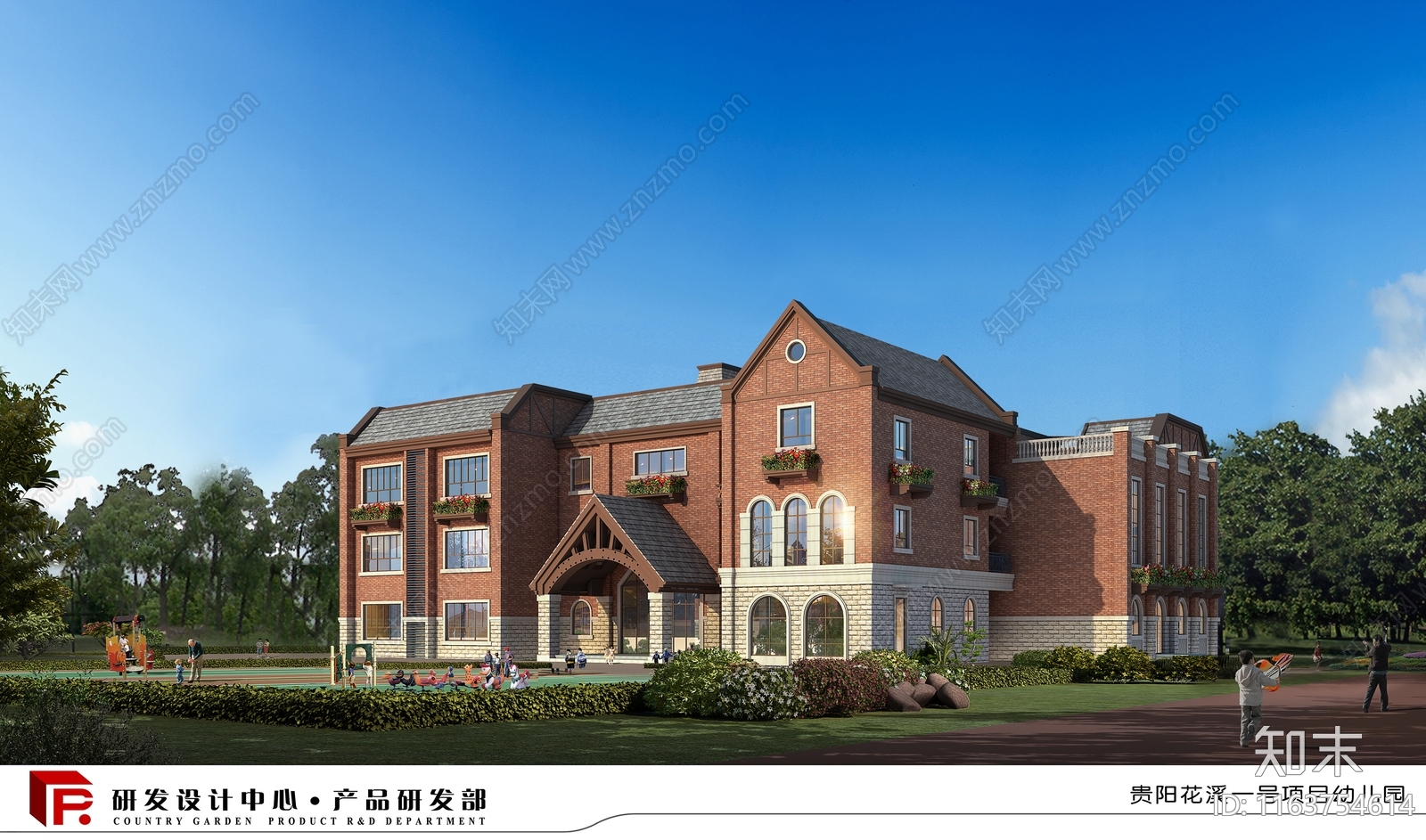 复古幼儿园建筑cad施工图下载【ID:1163754614】