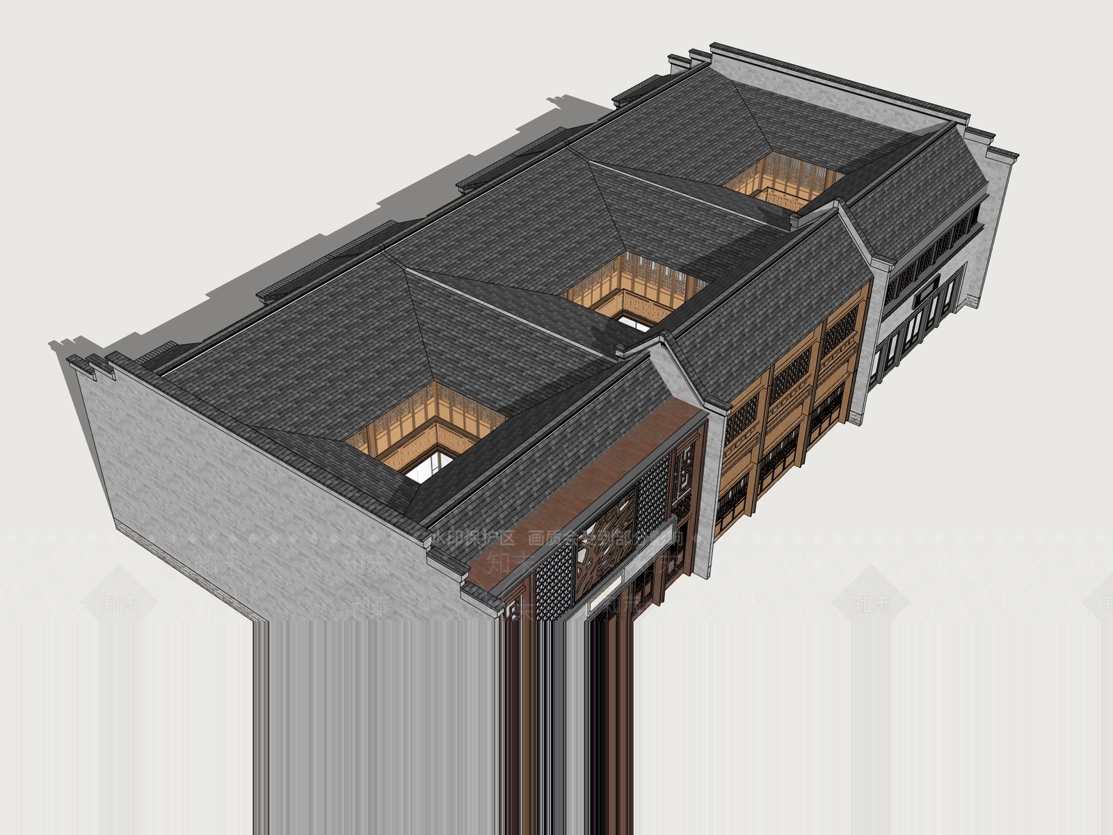 新中式其他商业建筑SU模型下载【ID:1163754135】