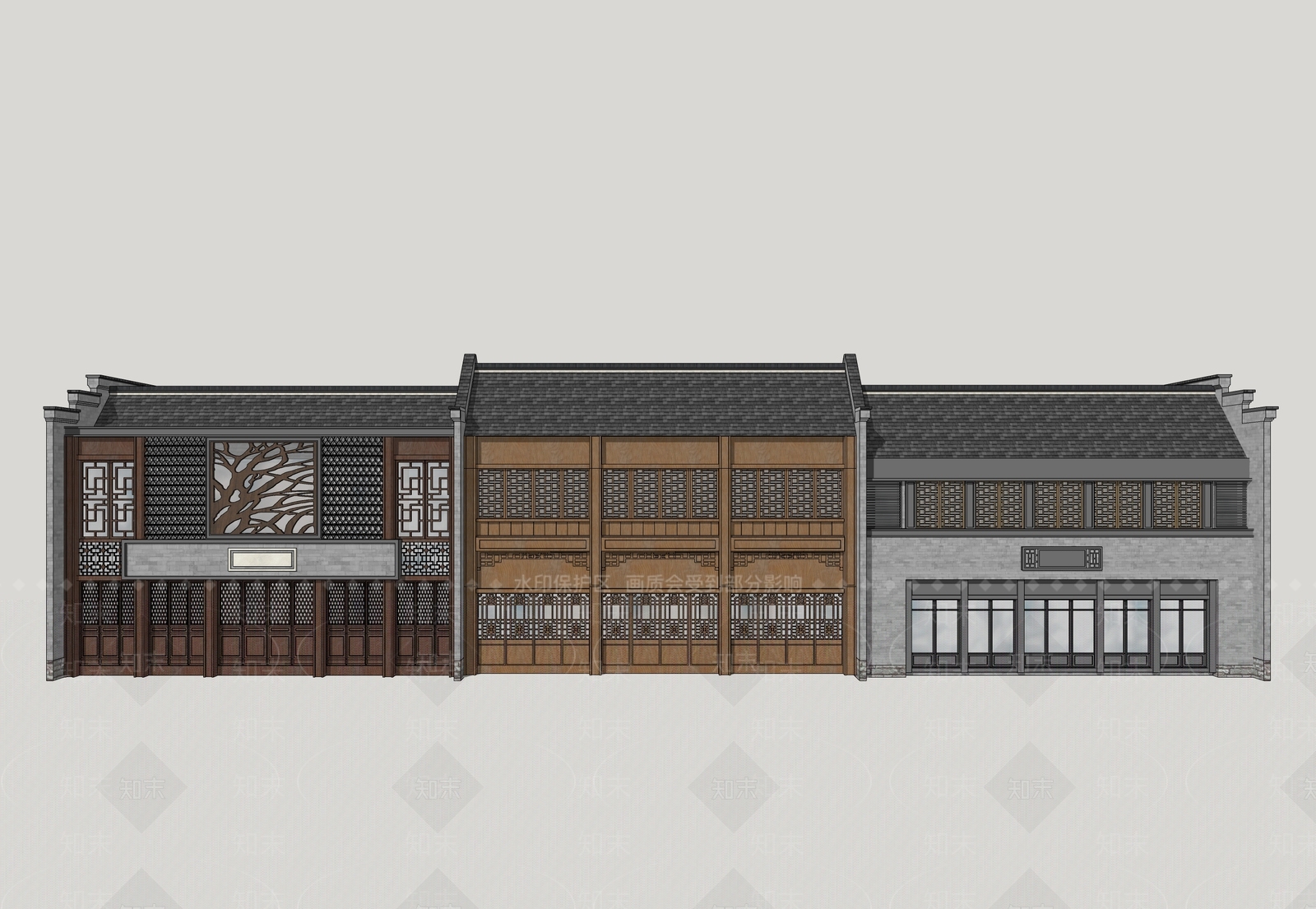 新中式其他商业建筑SU模型下载【ID:1163754135】